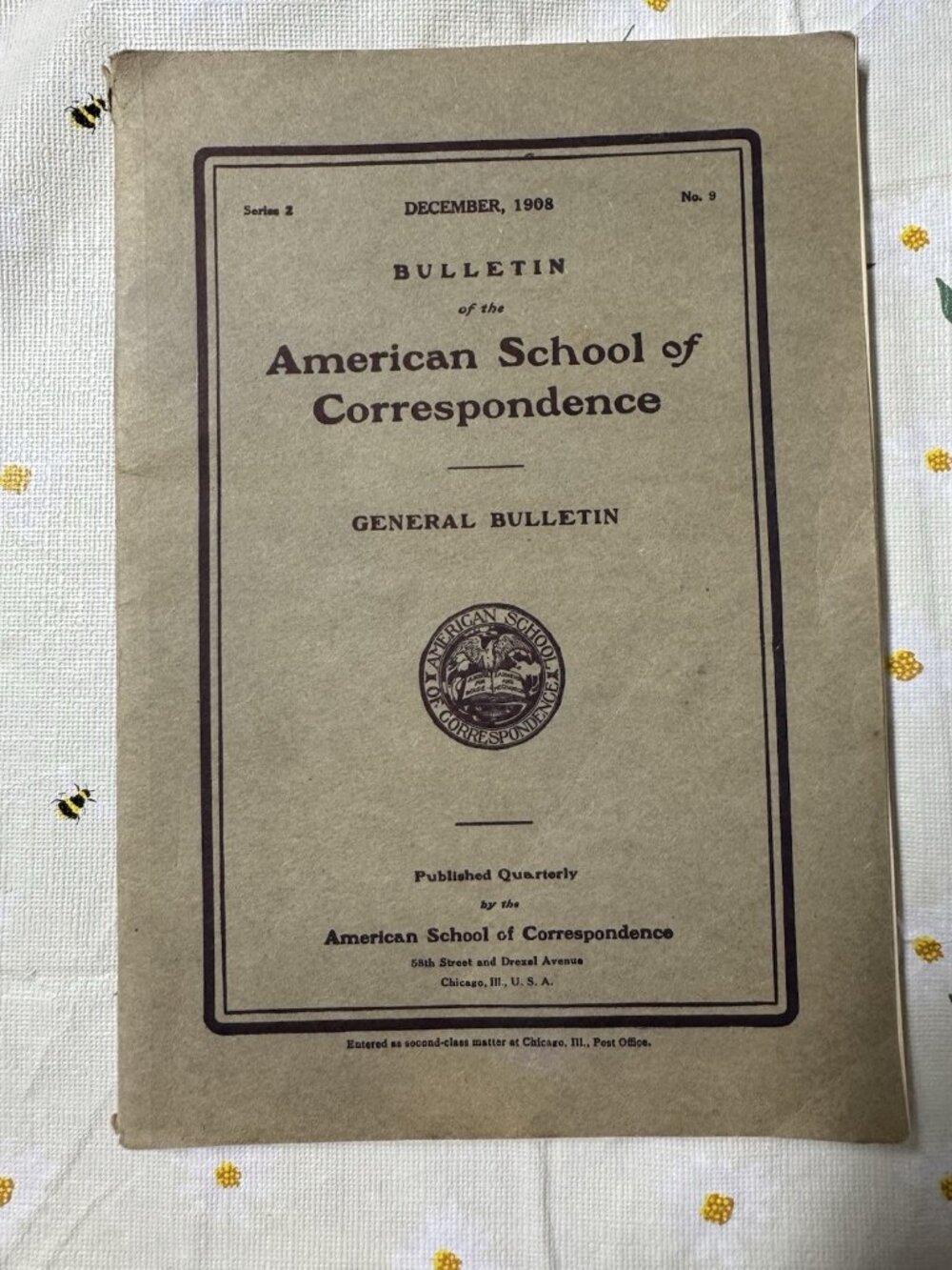 1908 American School of Correspondence Bulletin Chicago Engineering Antique